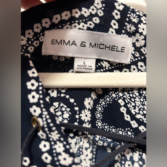 Emma & Michele Dress Women’s L Long Sleeve A-Line Paisley Stretch Pockets boho - Picture 3 of 16